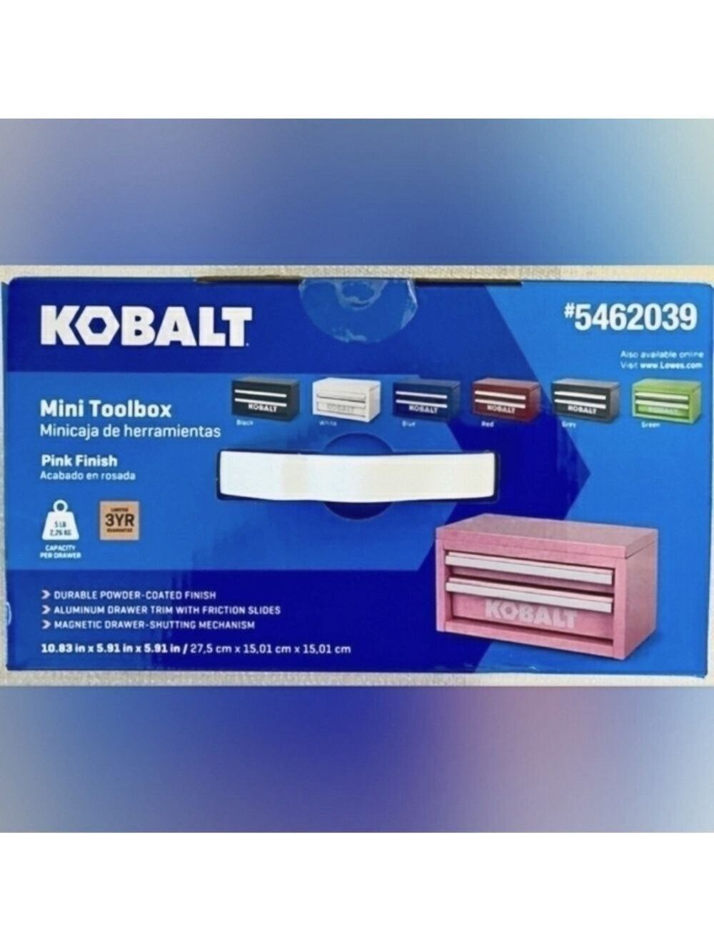Kobalt Mini Tool Box Chest Craft Supplies Make Up Case Jewelry Box Pink - Picture 8 of 9